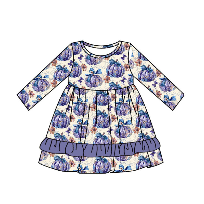 Lavender Pumpkin Fall Season Dress Preorder