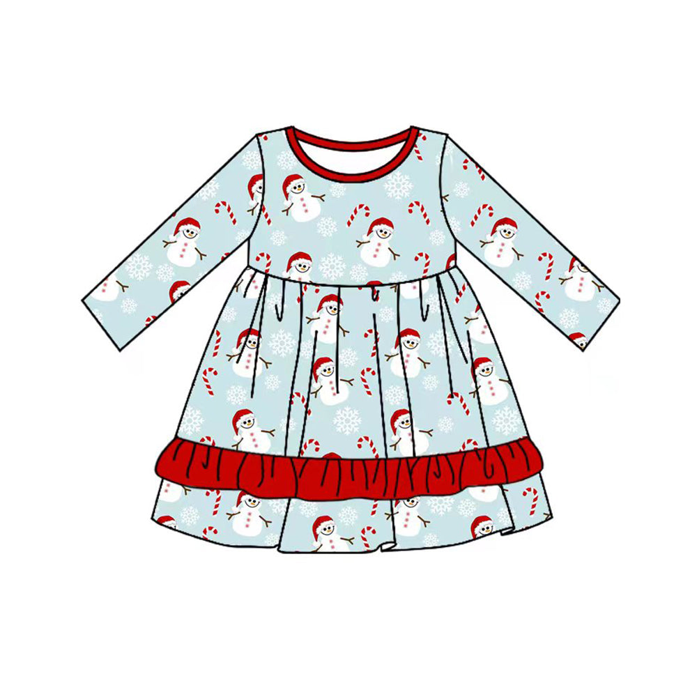 Christmas Santa Claus candy cane long sleeve dress preorder