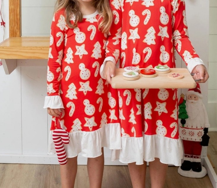 Christmas tree candy cane long sleeve gown dress preorder