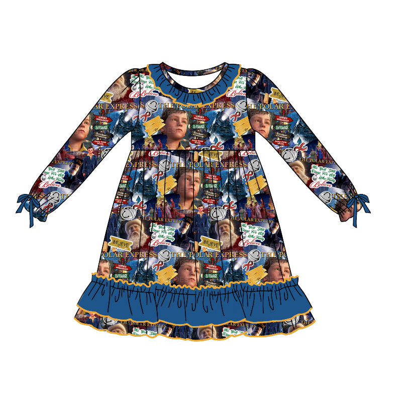 toddle kids Christmas movie design long sleeve dress preorder