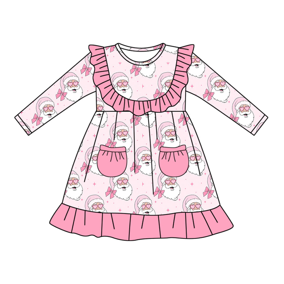 Toddle girls Christmas Santa Claus pocket dress preorder