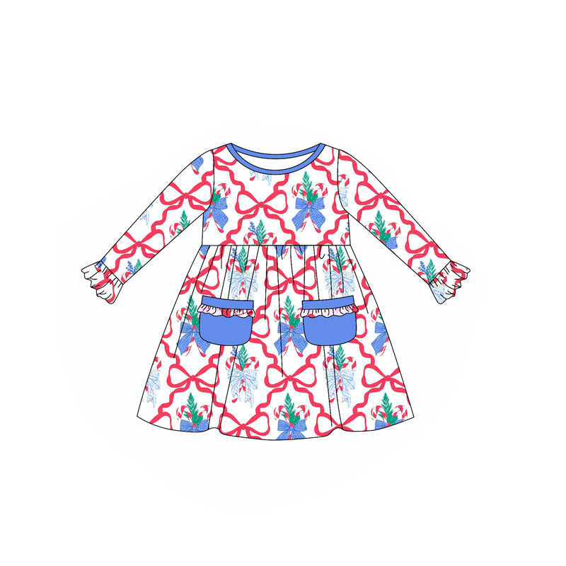 Toddle girls Christmas candy cane dress preorder