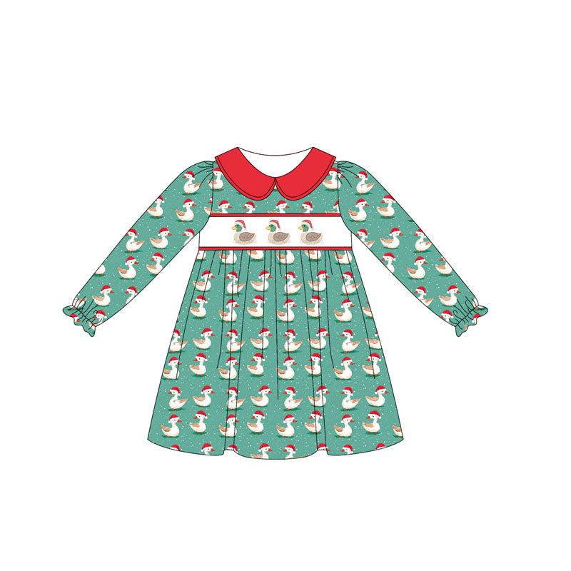 Toddle girls Christmas duck long sleeve dress preorder