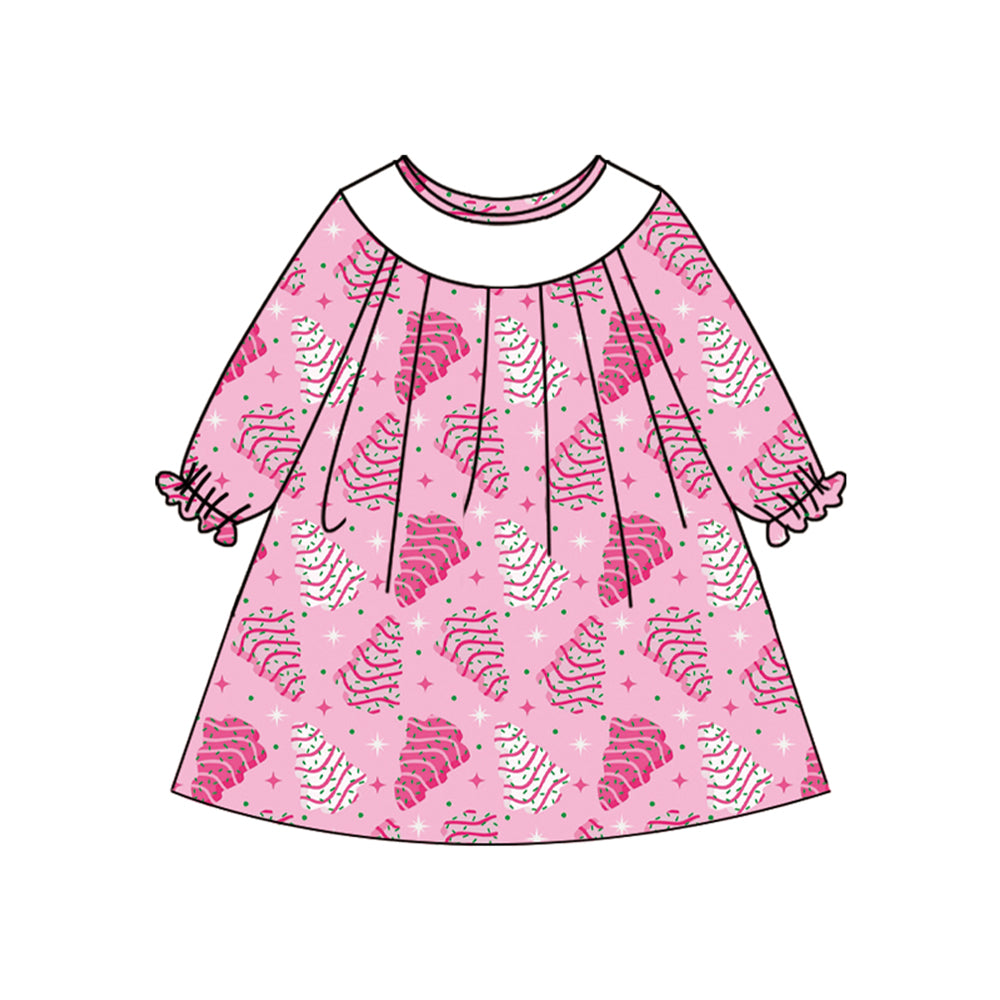Baby girls Christmas tree long sleeve dress preorder