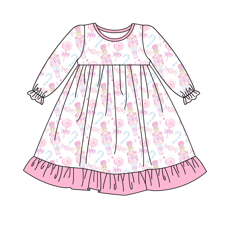 Baby girls Christmas soldier long sleeve dress preorder