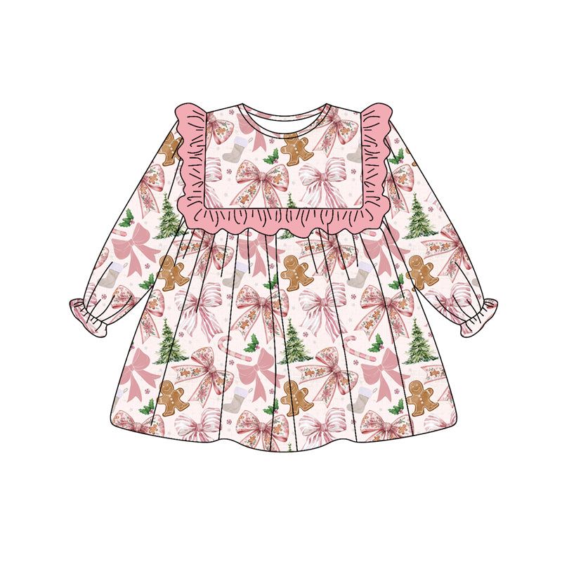 fitted lace wedding dress Baby Girl Embroidered Pattern Long Sleeve Autumn Style Christmas Dress –  MyKids-USA® main image 1