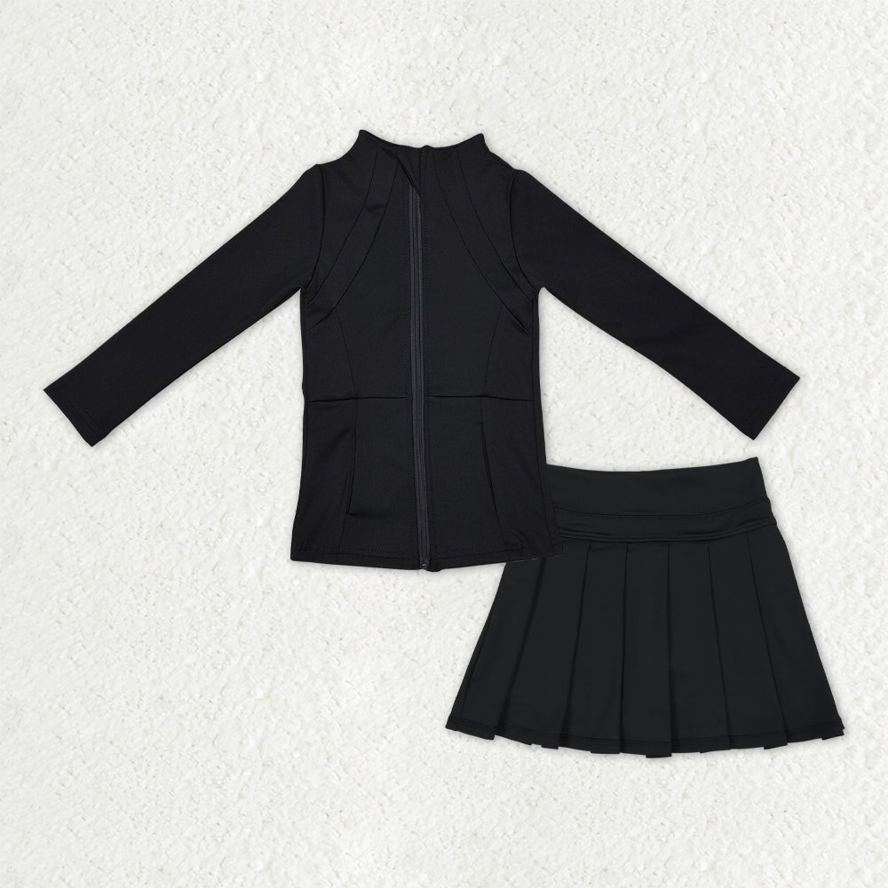 baby girls black top and skorts yoga active wear athletic sports clothes