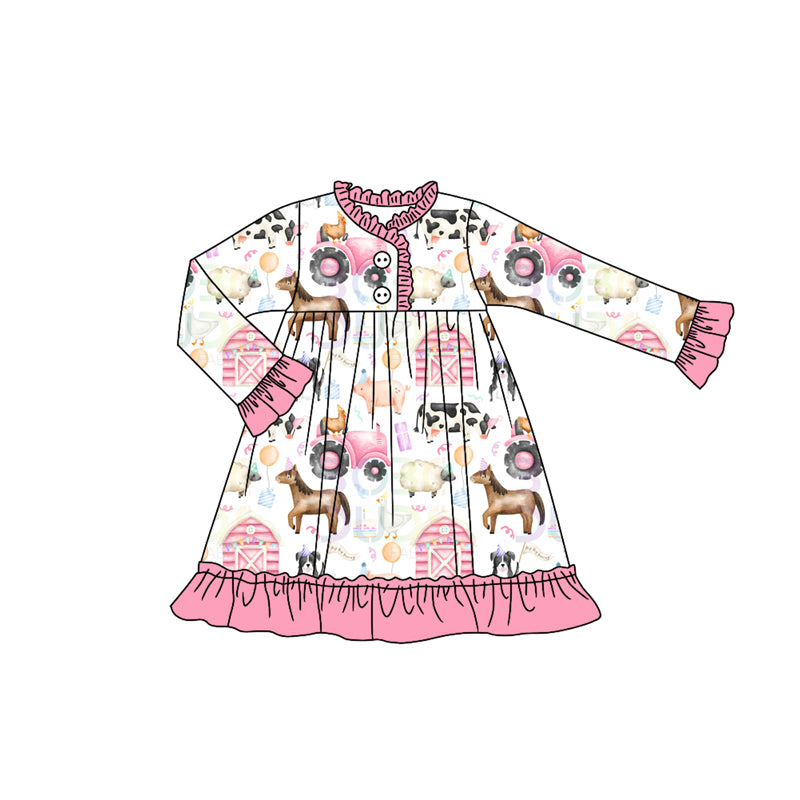 Toddle girls farm animal design gown dress preorder