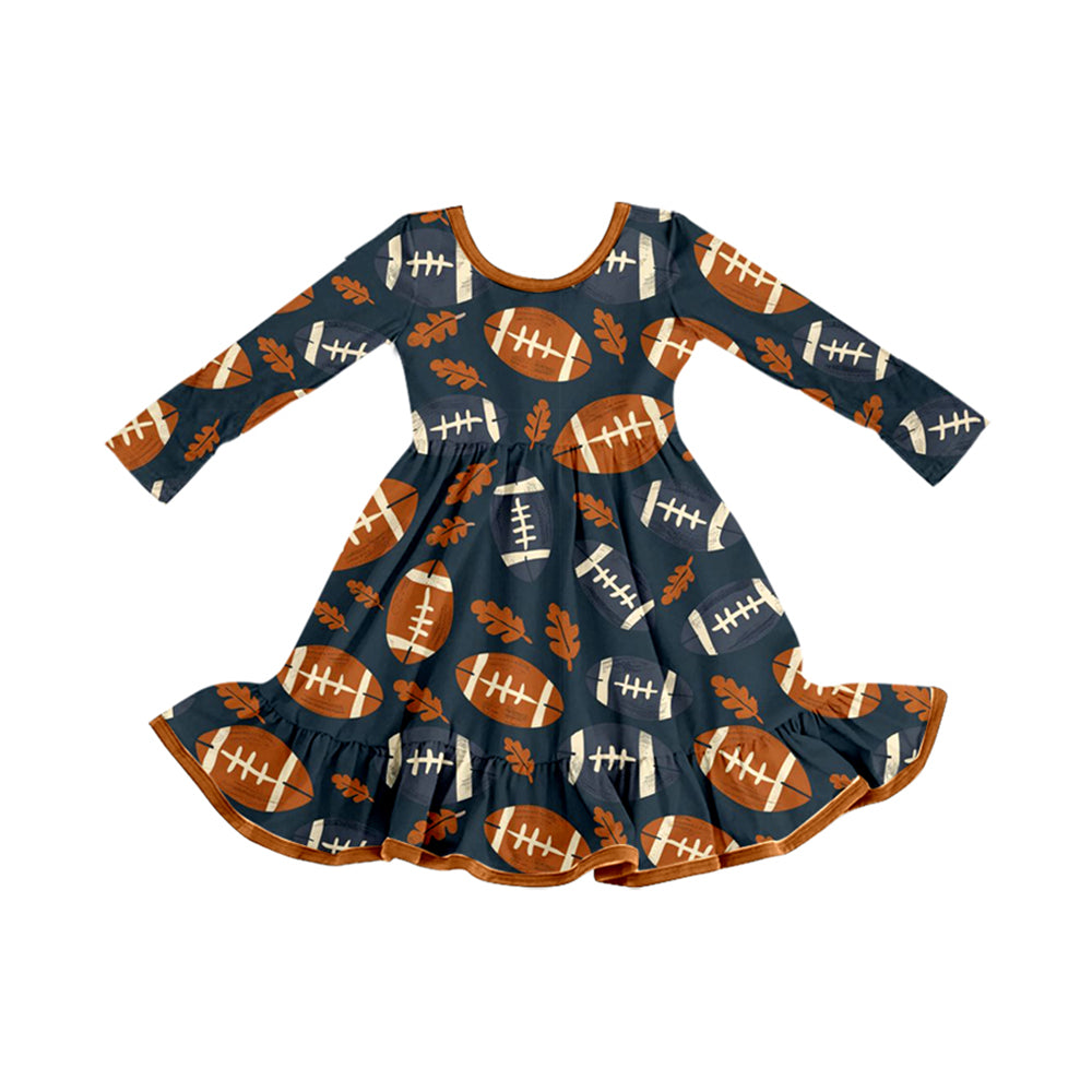 Toddle girls football design long sleeve dress preorder