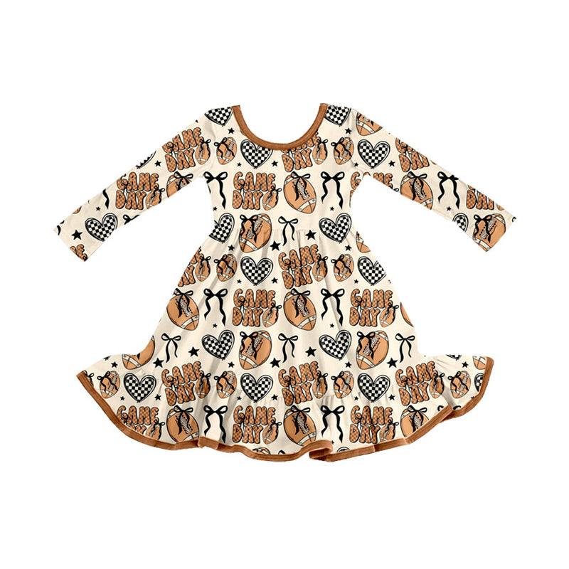game day football girls long sleeve dress preorder