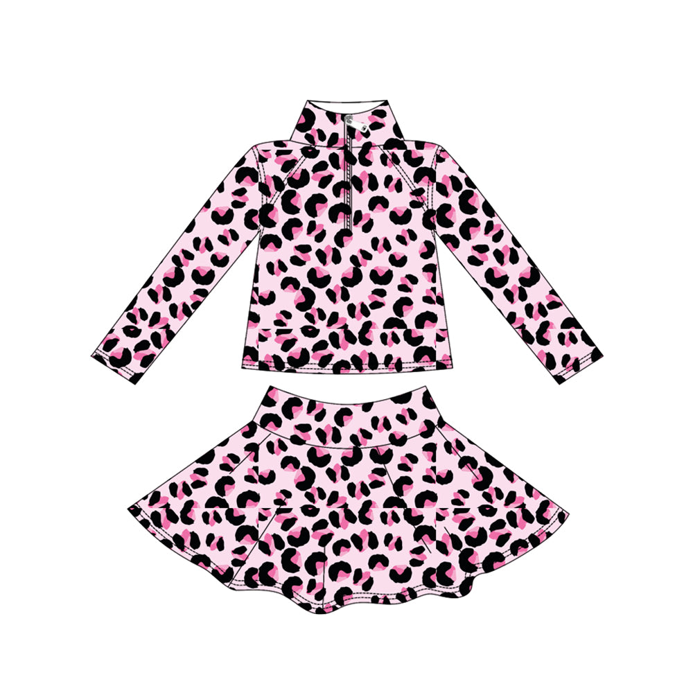 Leopard yoga pullover top matching skorts girls outfit preorder
