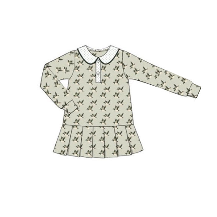 Mallard duck girls long sleeve dress preorder