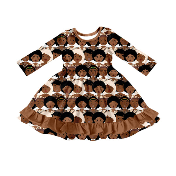 Black history girls long sleeve dress preorder
