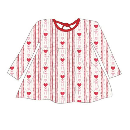 Valentines heart design girls long sleeve dress preorder