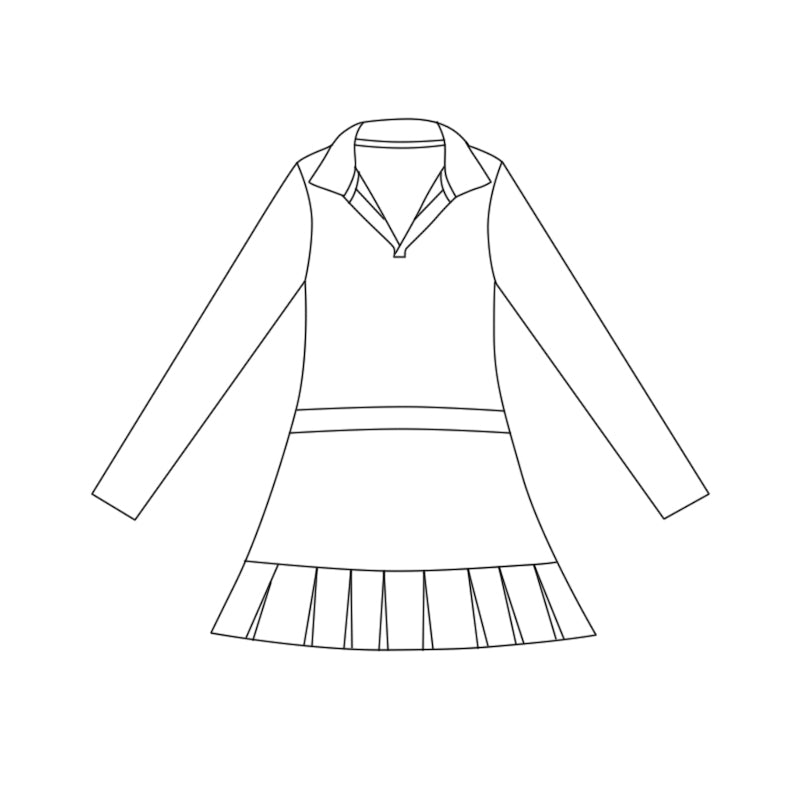 White color girls long sleeve yoga dress preorder