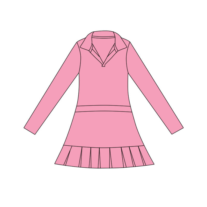Pink color girls long sleeve yoga dress preorder