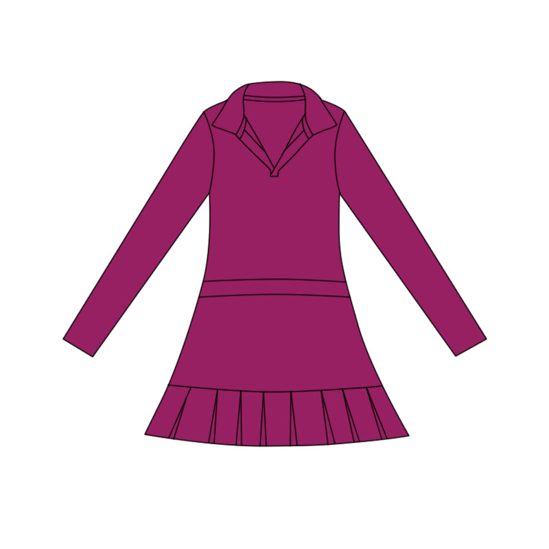 Purple color girls long sleeve yoga dress preorder