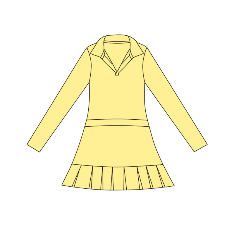 Yellow color girls long sleeve yoga dress preorder