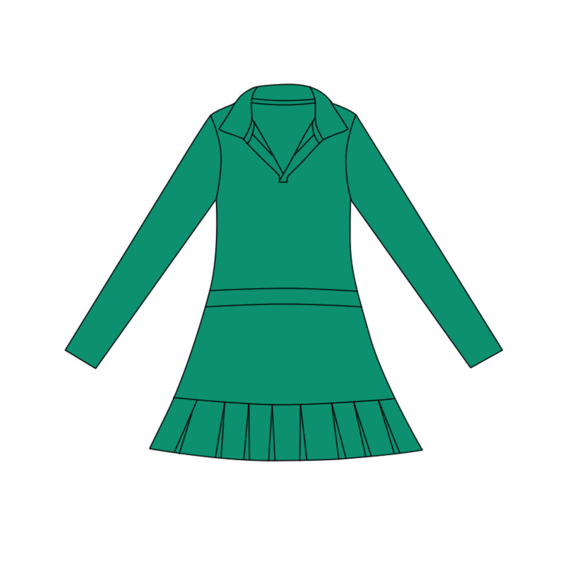 Green color girls long sleeve yoga dress preorder