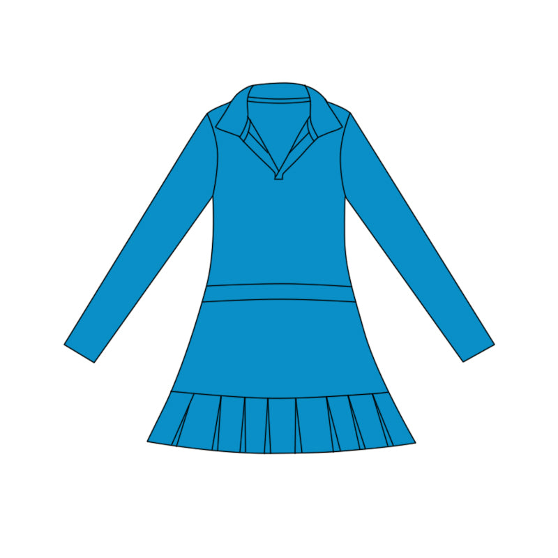 Blue color girls long sleeve yoga dress preorder