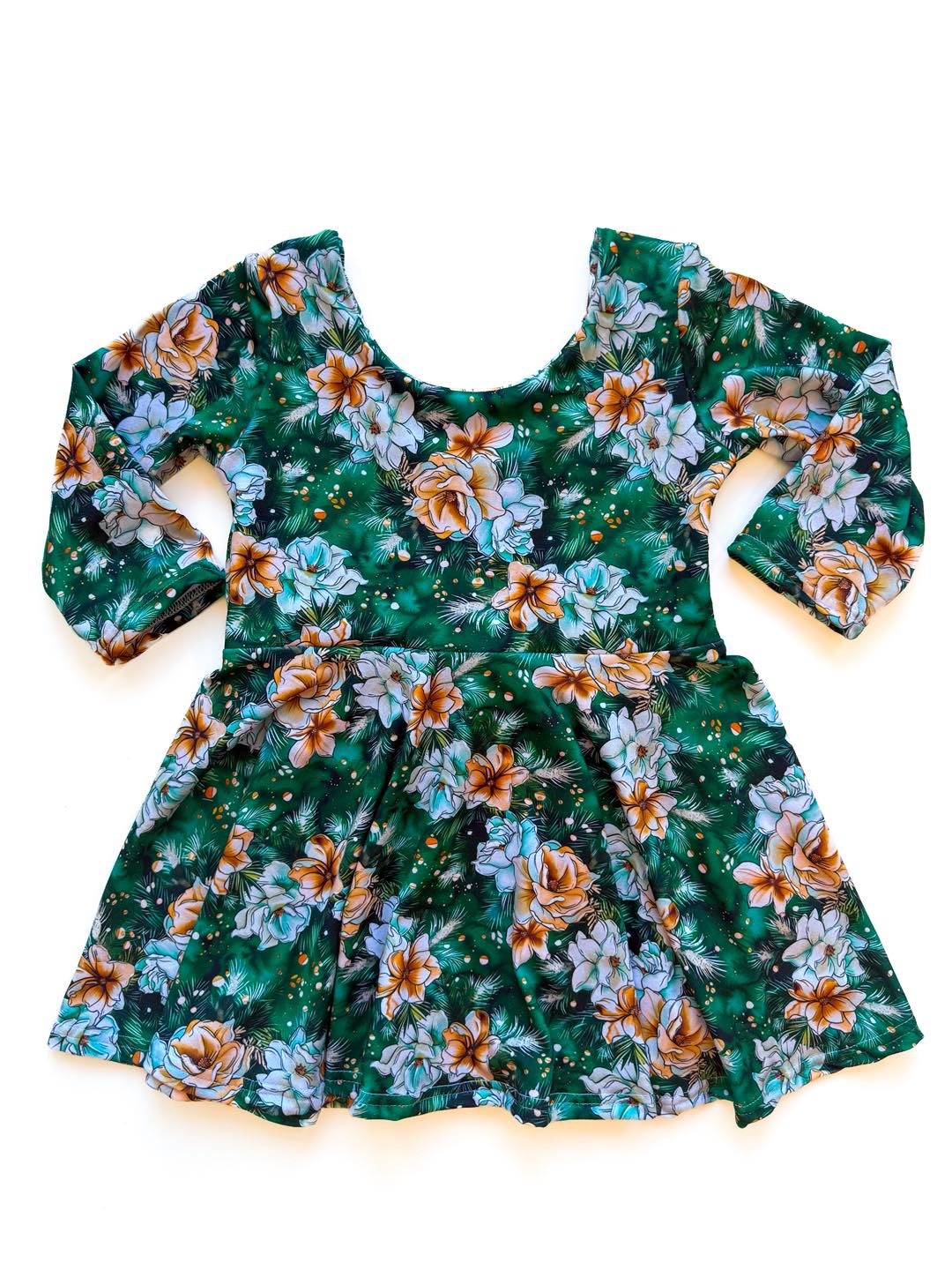 Blue flowers baby girls holiday dress preorder