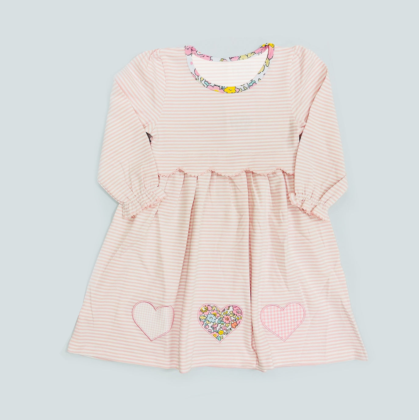 Valentines heart girls long sleeve dress preorder
