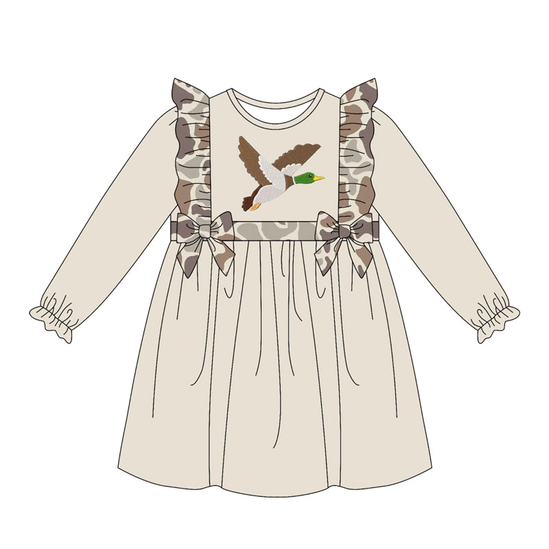 Duck print toddle baby girl long sleeve dress preorder