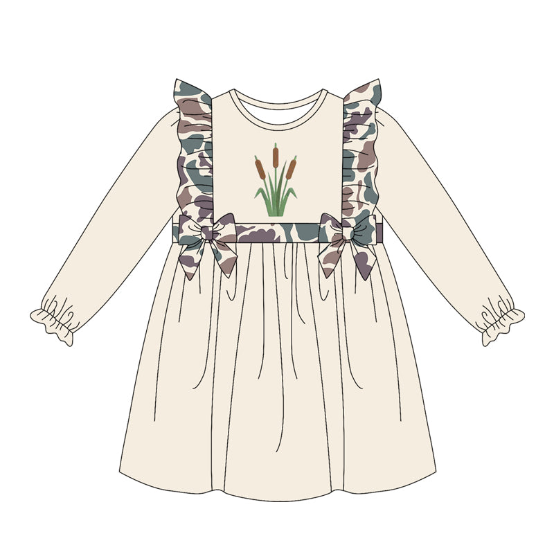 Bulrush print toddle baby girl long sleeve dress preorder
