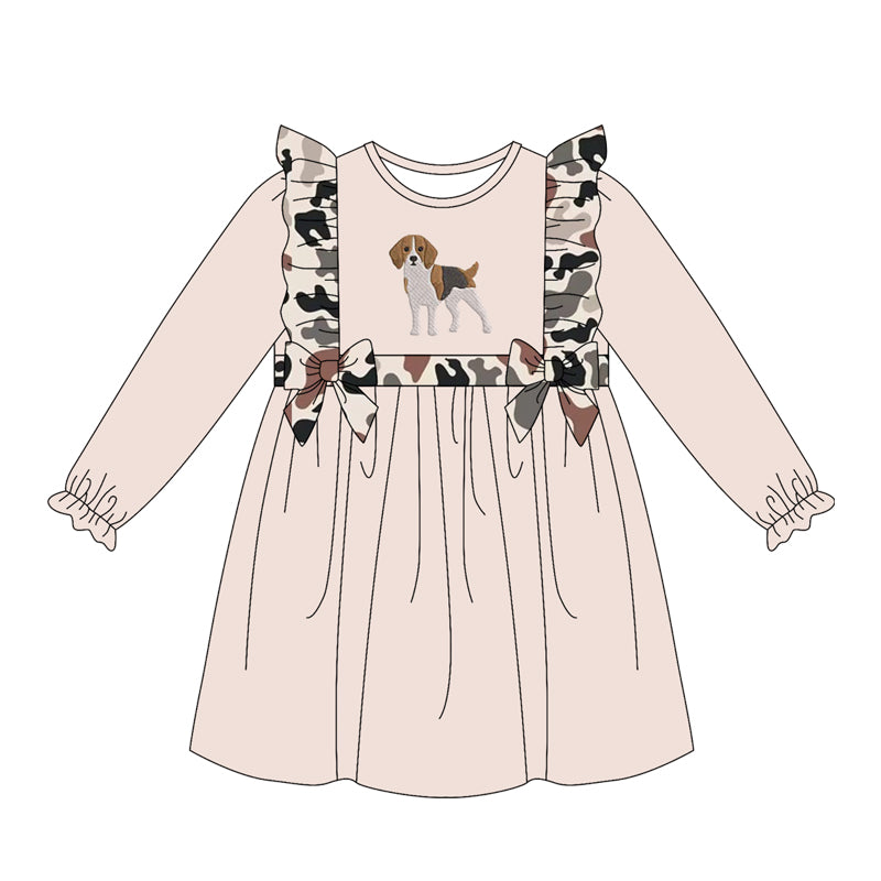 Dog print toddle baby girl long sleeve dress preorder