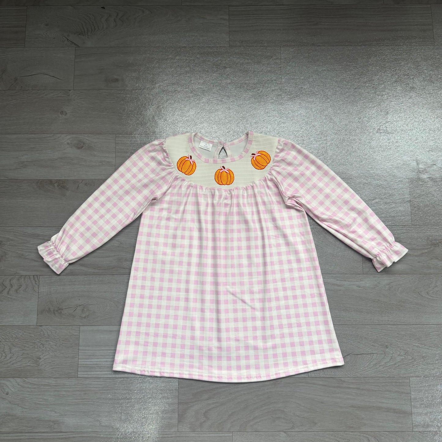 Girls smocked pumpkin dress preorder