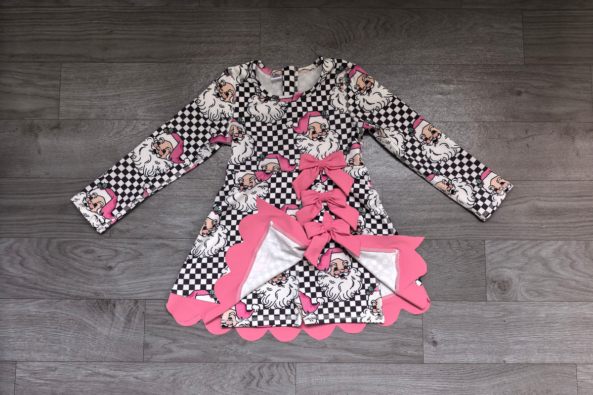 Christmas santa claus print girls long sleeve yoga dress preorder