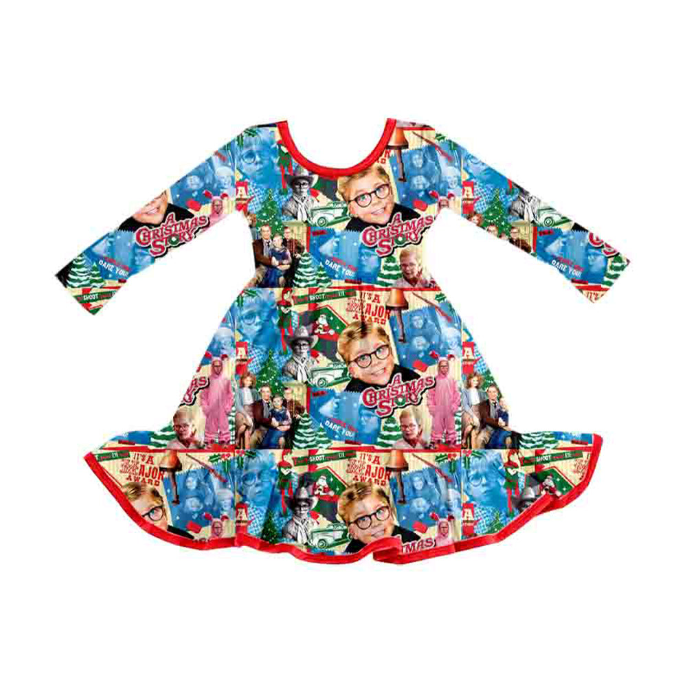 Christmas story girls long sleeve fall winter dress preorder