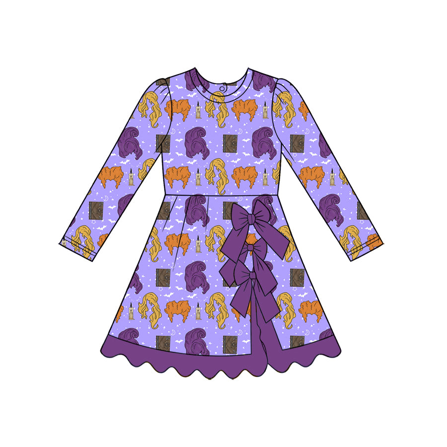 Halloween design girls long sleeve yoga dress preorder