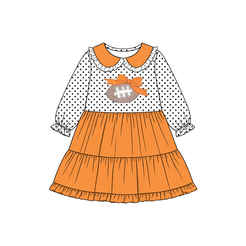 Football design girls long sleeve dress preorder