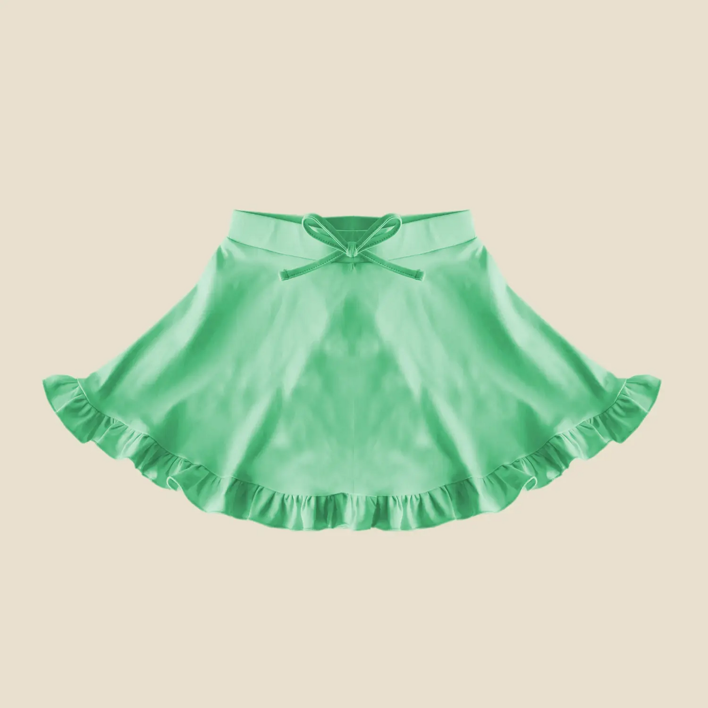Toddle baby girls lt green yoga shorts skirt preorder