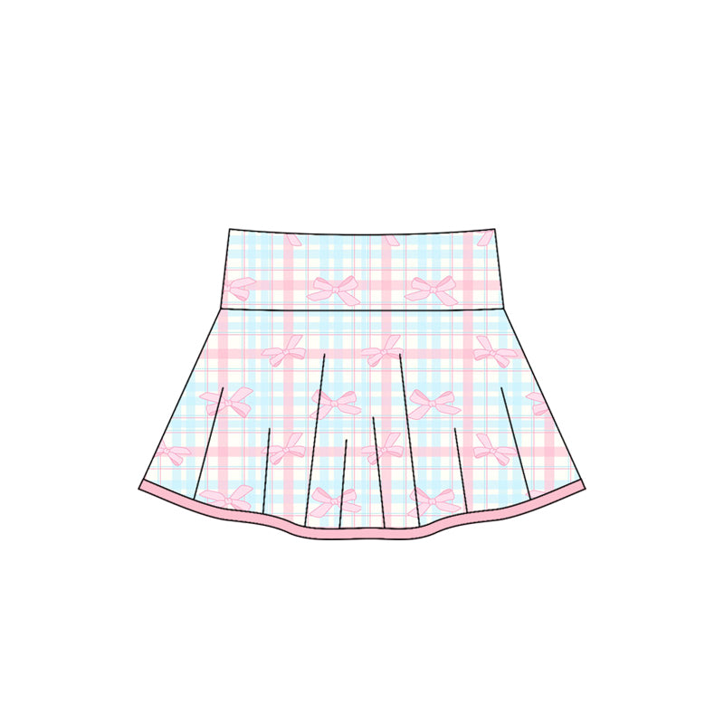 Toddle baby pink bow plaid yoga skorts preorder