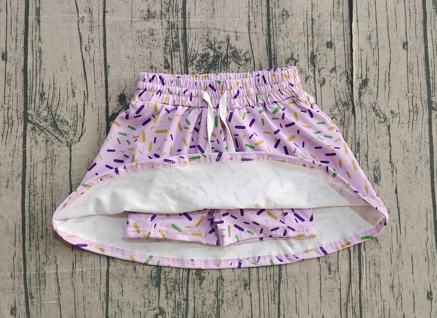 baby girl Mardi Gras skirt shorts preorder