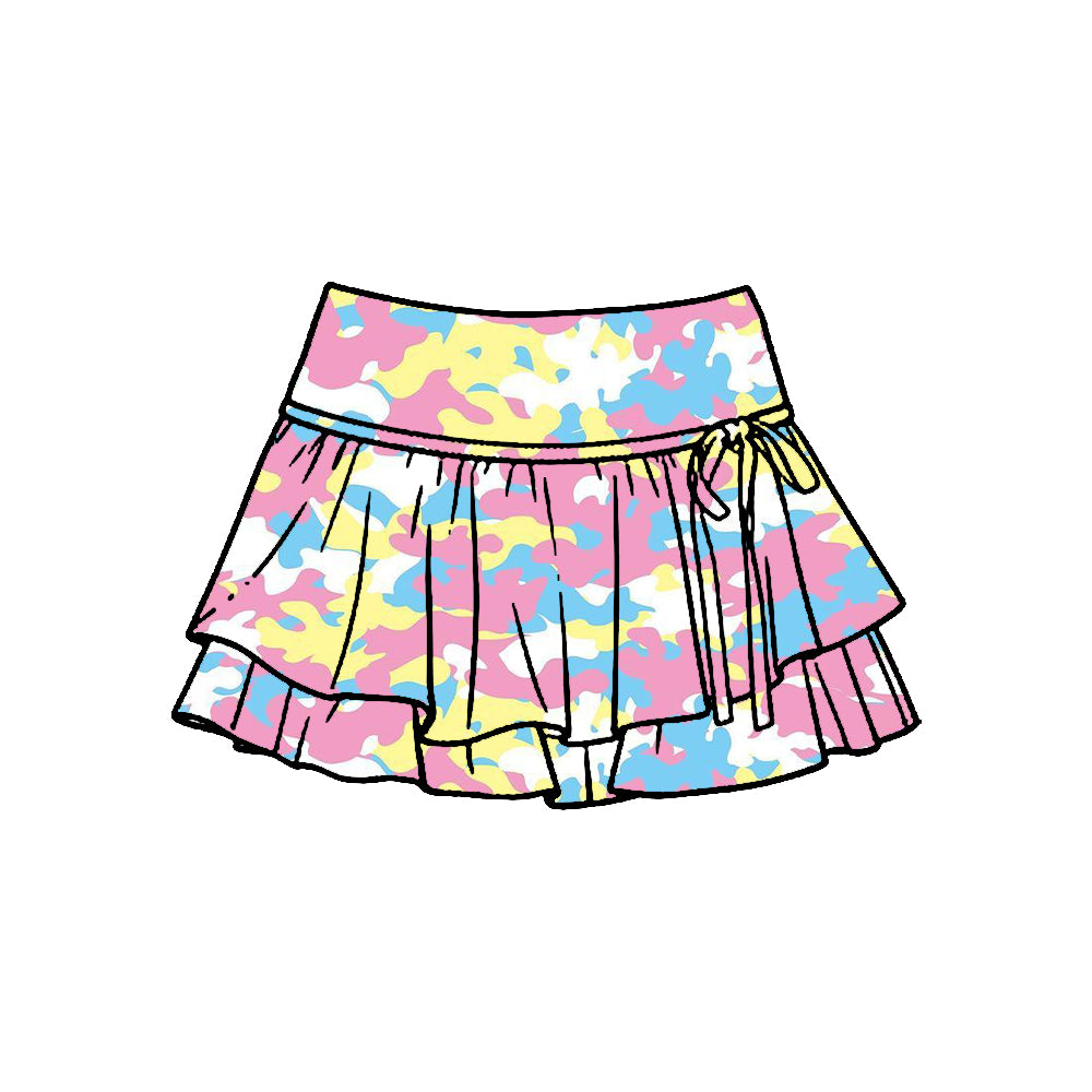 Baby girls yellow pink blue camo yoga skirts preorder