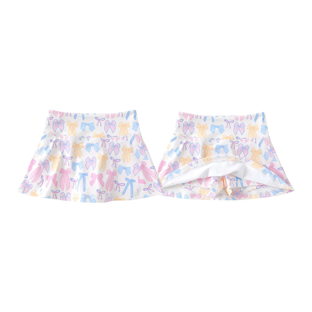 Colorful bows girls summer yoga skirts preorder
