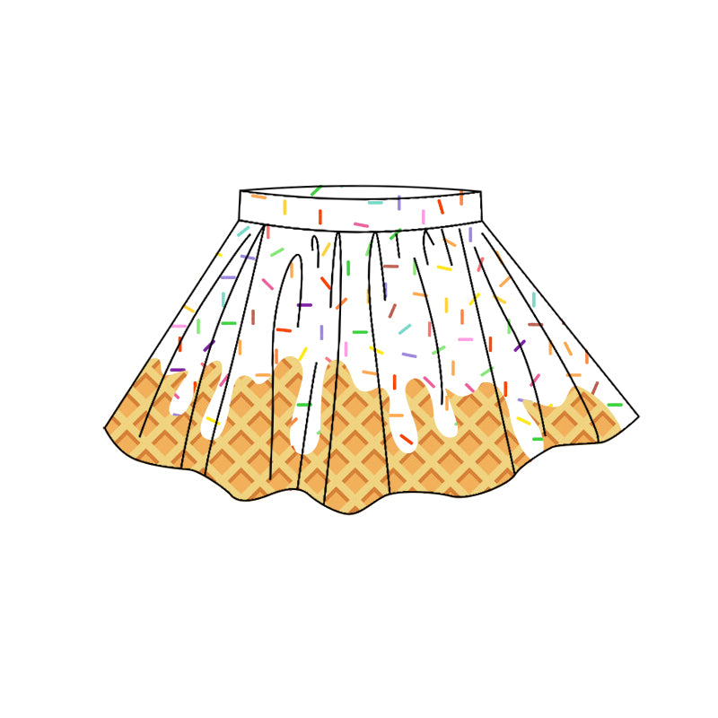 Sprinkle print girls summer yoga skirts preorder