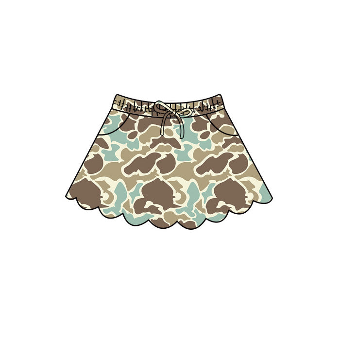 Khaki Camo print girls summer skirts preorder