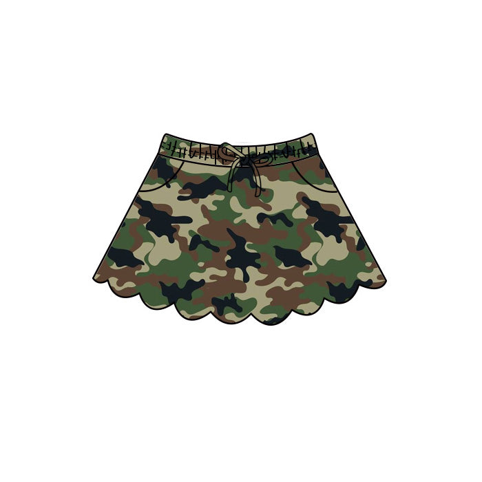 Green Black Camo print girls summer skirts preorder