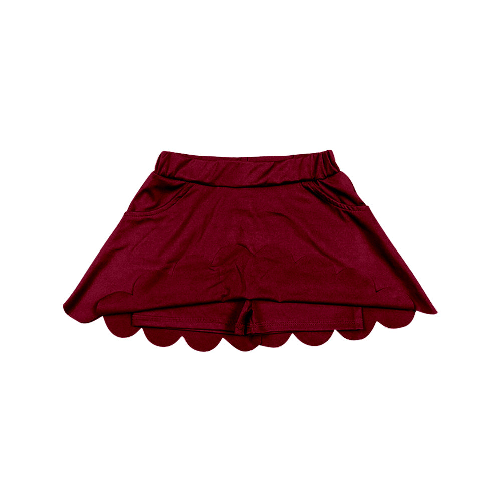 Wine red color girls summer yoga skirts preorder