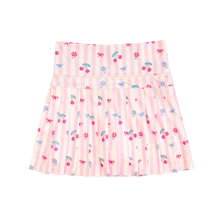 Cherry bow print girls summer yoga skirts preorder