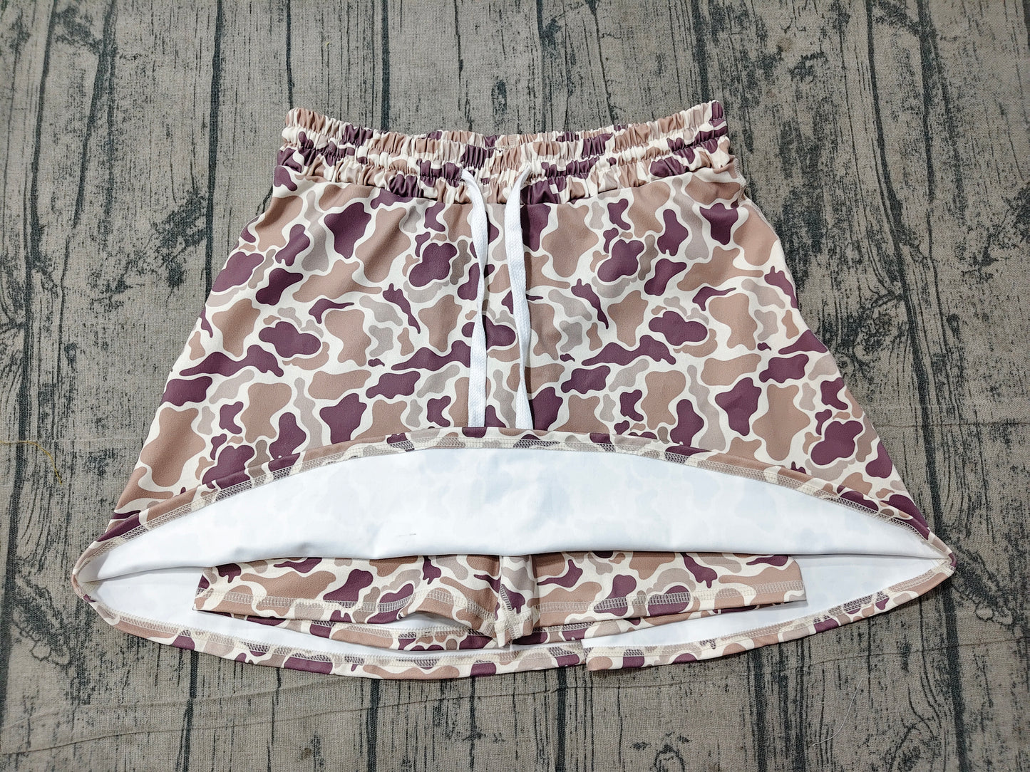 Adult women grey camo summer yoga skorts preorder