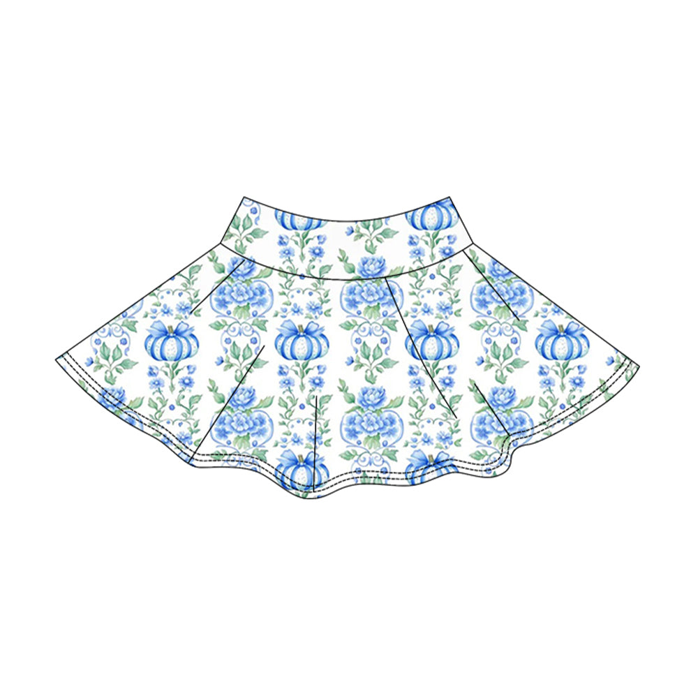 Toddle baby girls blue pumpkin summer yoga skorts preorder