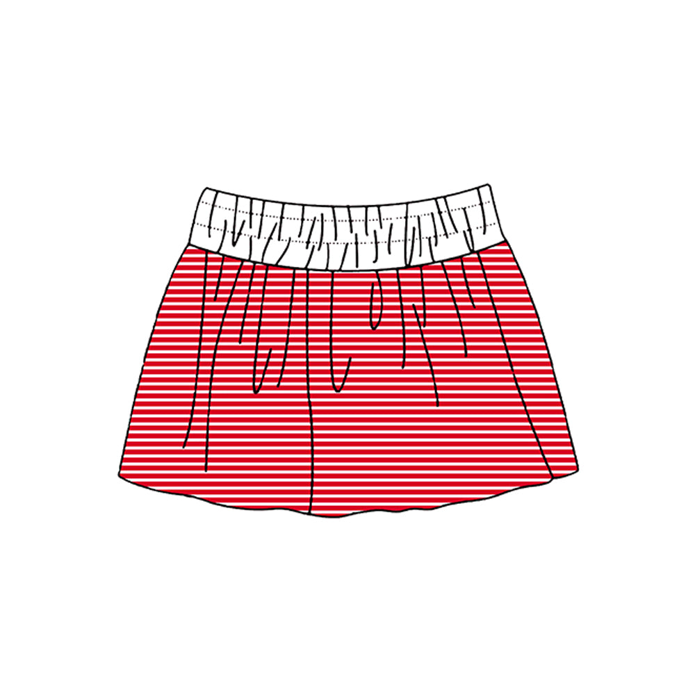 Red stripes color girls summer yoga skirts preorder