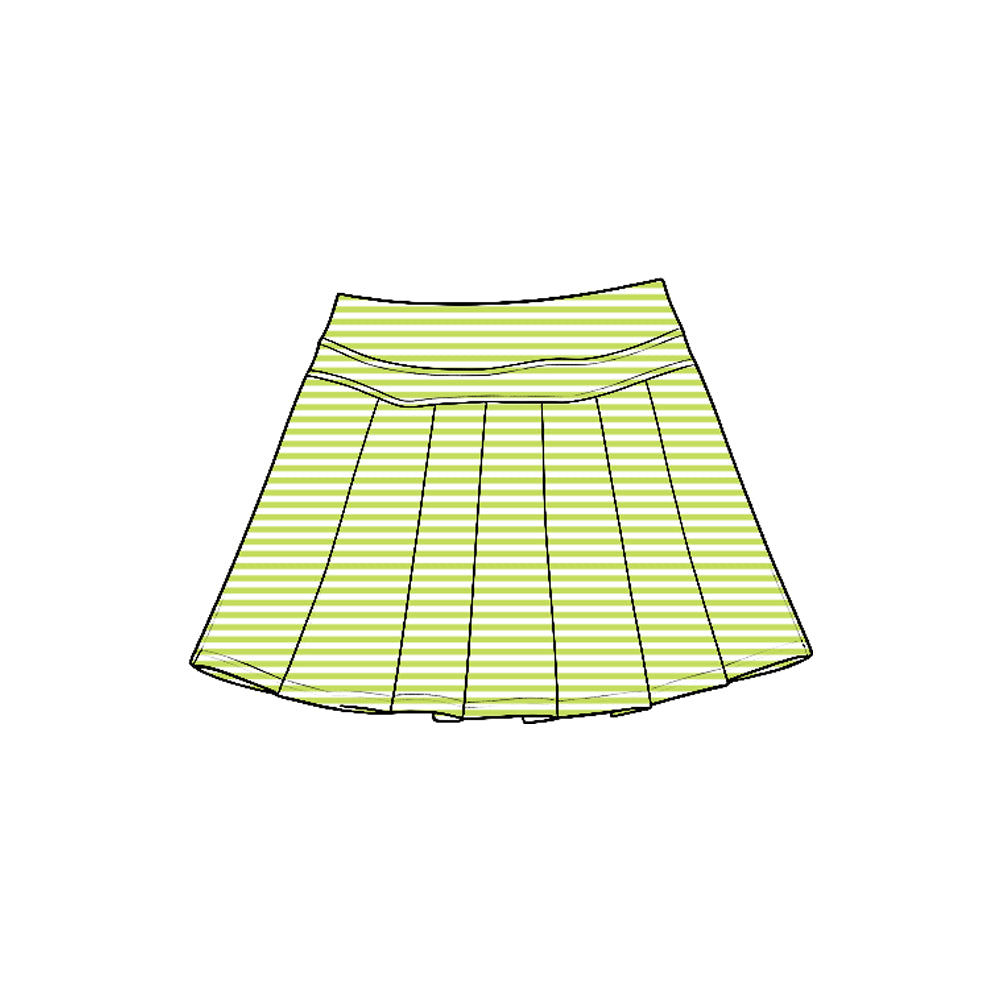 Lime green stripes girls summer yoga skirts preorder