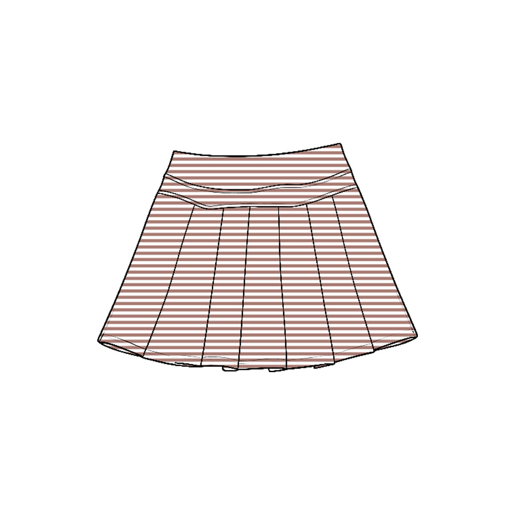 Brown stripes girls summer yoga skirts preorder