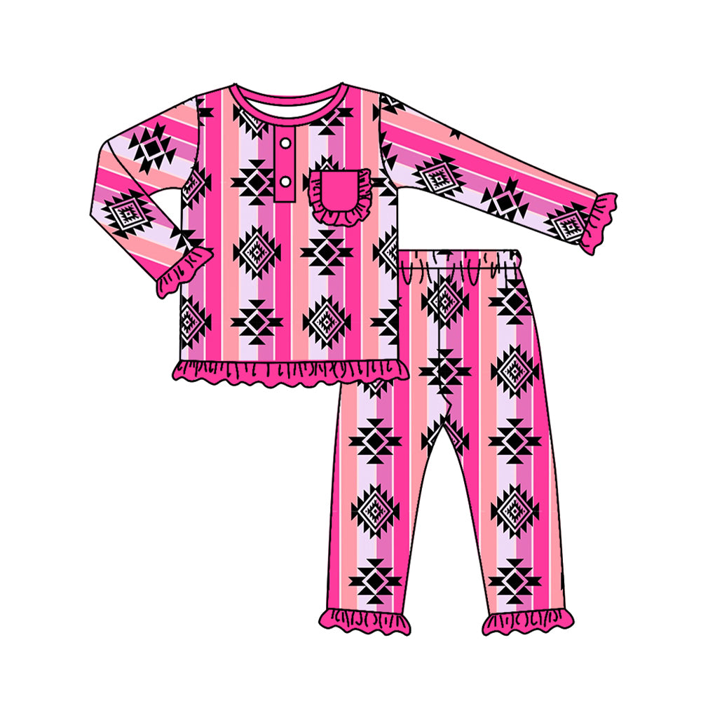 cowgirl western aztec long sleeve pajama set preorder